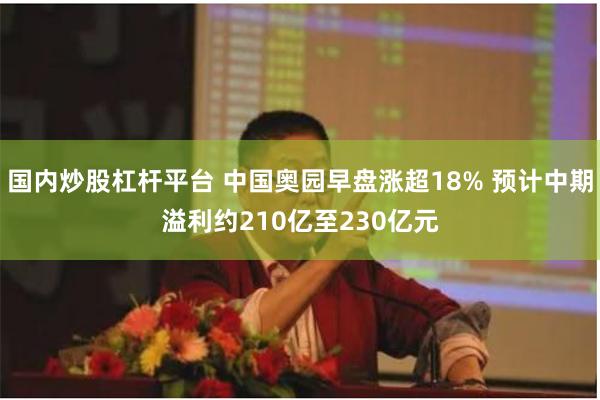 国内炒股杠杆平台 中国奥园早盘涨超18% 预计中期溢利约210亿至230亿元