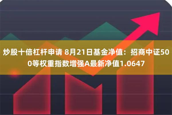 炒股十倍杠杆申请 8月21日基金净值：招商中证500等权重指数增强A最新净值1.0647